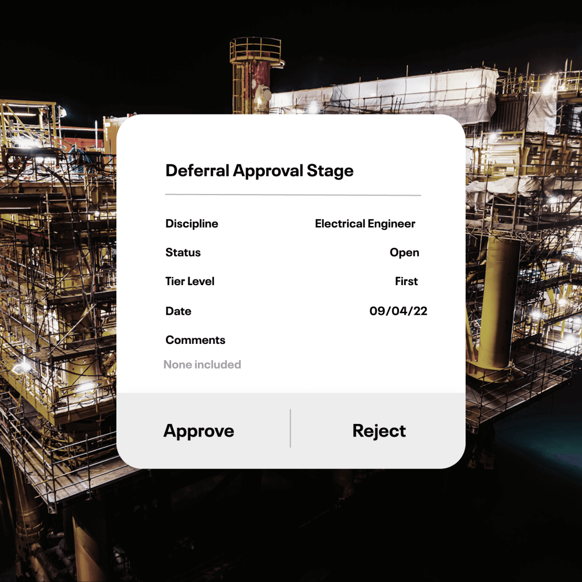 display of deferral approval stage which allows you to approve or decline, cenosco