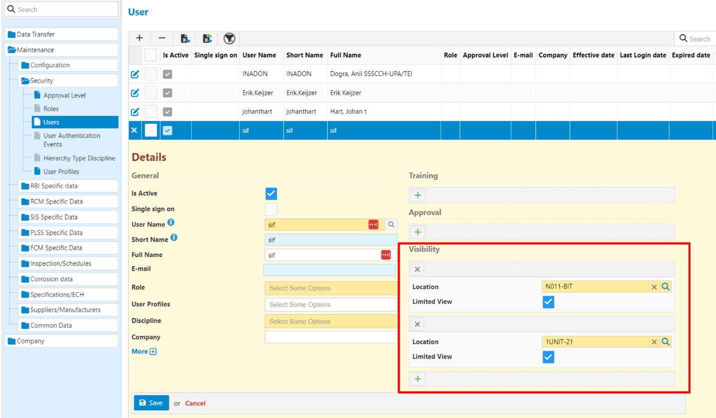 user view in ims